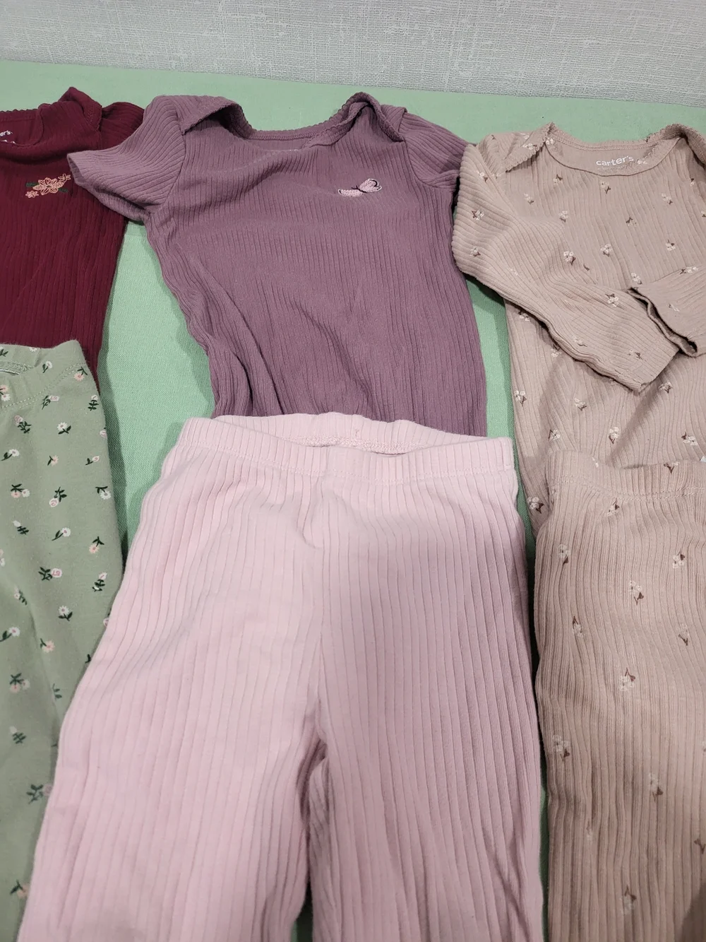 Carter's Baby Girl Matching Sets in Burgundy, Mauve, Blush, Pink, Sage